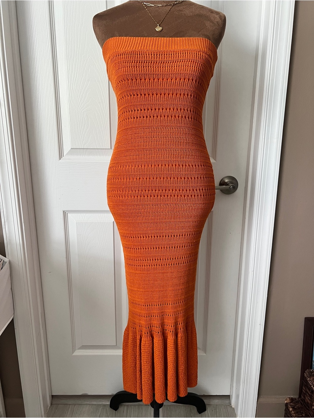 Lulu's Orange Strapless Dress